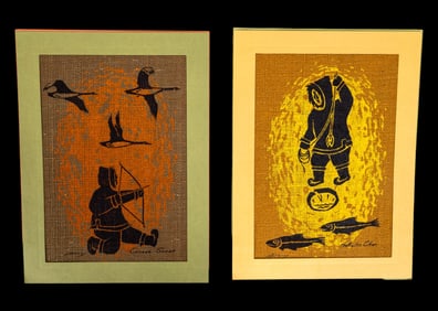 Inuit Burlap Screen Prints (2)