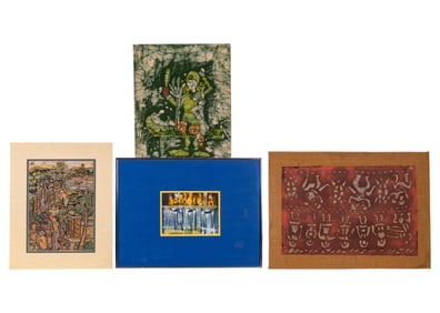 Batik Textiles, Ubud Watercolor, and Relief Art