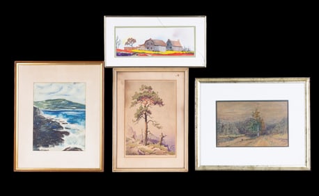 Framed Watercolor Landscapes (4)