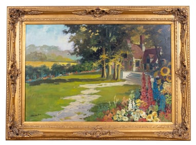 Large Framed Impressionist Oil On Canvas