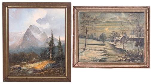 Joseph Kugler & R. Glaser Oil on Canvas Landscapes