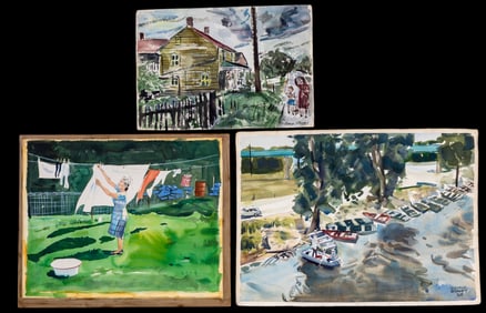 George Roney (Am. 20th C) Watercolor Paintings (6)