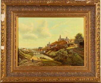19th C. Oil on Panel Landscape, Signed