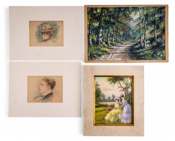 4 Pcs Art by Luis Ramon, George Boughton