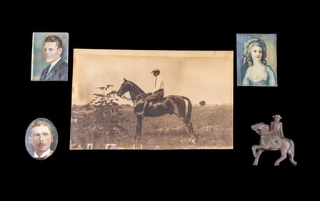 19th/20th C Water Color Portraits, Horse Photo