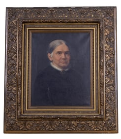Oil on Canvas Portrait of Elder Woman in Morning