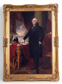Nicely Framed George Washington Oil on Canvas