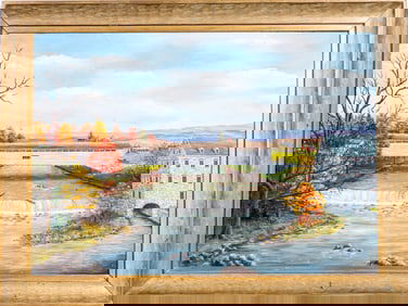 Amish Covered Bridge Oil Painting by Smithgall