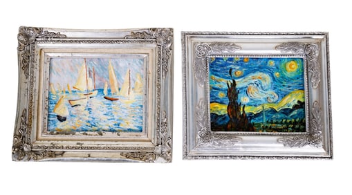 Framed Impressionist Landscape Paintings (2)