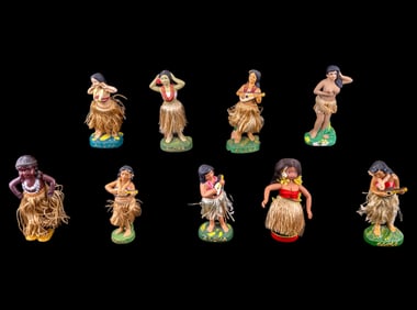 Vintage Hula Girl Dashboard Figurines (9)