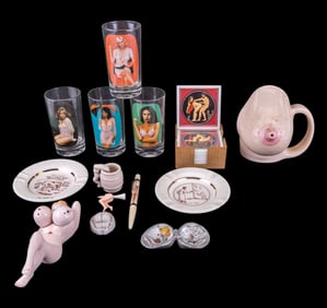 Mid Century Erotica Glassware, Mugs, Coaster, More