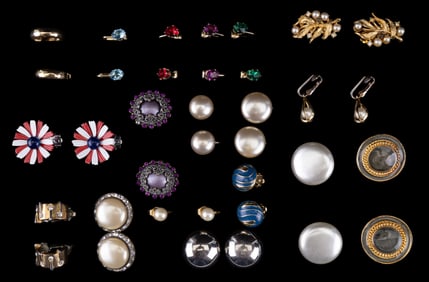 Mod Flower and Vintage Earrings