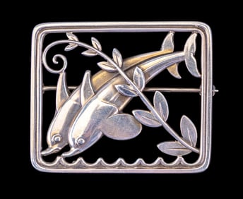 Georg Jensen Sterling Modernist Vintage Brooch