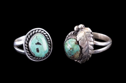 Native American Sterling Turquoise Rings (2)