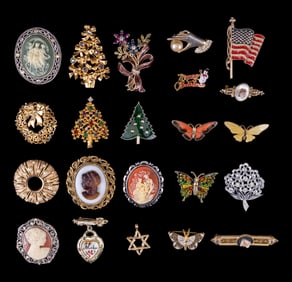 Vintage Christmas and Estate Brooches