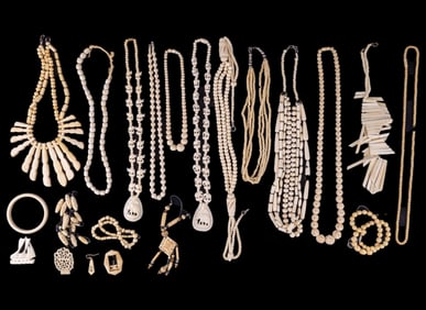 Carved Bone Statement Necklaces + Resin Jewelry