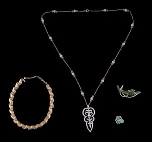 Trifari Designer Necklaces (2), Brooch, & Earring