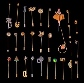 Vintage Stick Pins with Figural Designs