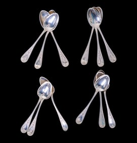 12 Sterling Silver Soup Spoons