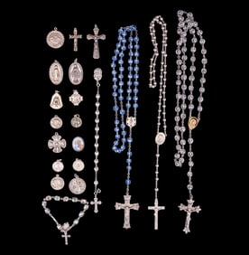 Sterling Catholic Rosaries & Prayer Medallions