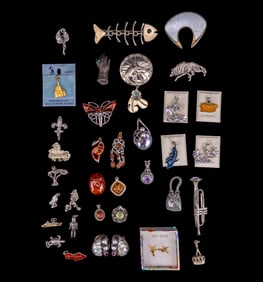 10K T. Belle Earrings, Sterling Charms & Brooches