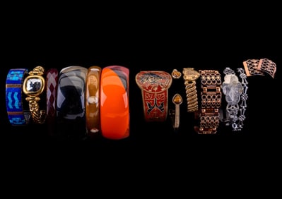 Acrylic Bangle & Other Costume Bracelets (12 Tot.)
