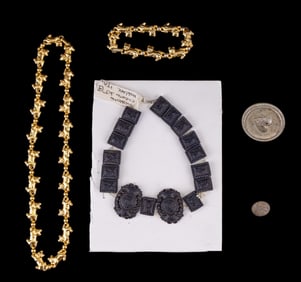 Victorian Carved Bog Jewelry, Buckle, Avon