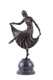 Joe Descomps (1869-1950) Bronze Dancer Statuette