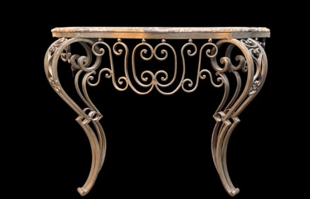 French Style Marble Top Wall Mount Console Table