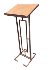 Arts + Crafts Period Painted Iron + Wood Lectern