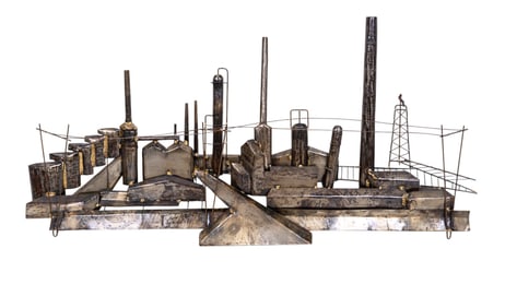 Mid Century Modern Industrial Copper Sculpture