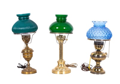 Student Lamp Grouping w/ Colorful Shades (3)