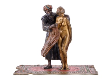 Austria Cold Painted Bronze Nude Slave Trader