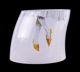 Kosta Boda Vase with Painted Ballerina