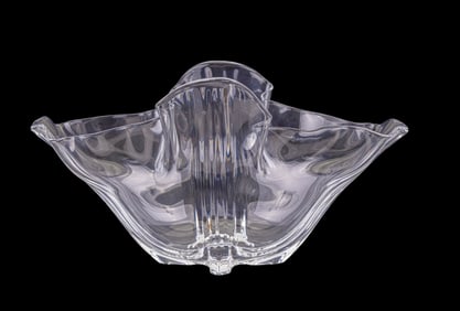 Steuben Crystal Ripple Dish, Unusual Shape