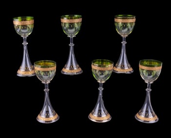 Moser Bohemian Glass Conical Stemware (6)