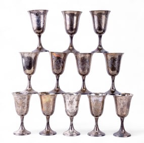 Watrous Sterling Silver Goblets (12)