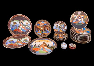Japanese Satsuma Moriage Dishes + Trinket Boxes