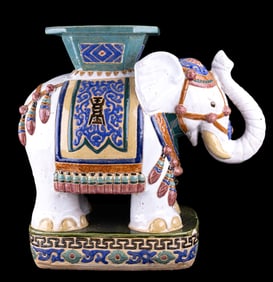 Chinese Porcelain Elephant Garden Stool
