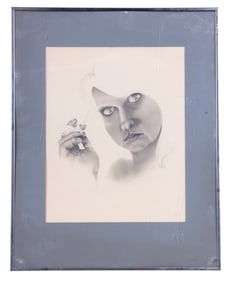 "Behrends" Signed Graphite Portrait