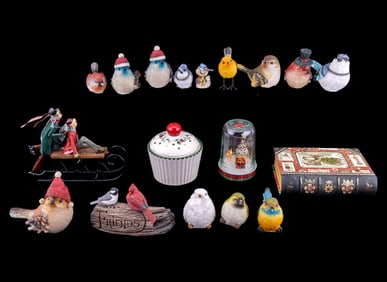 Bird Figurines + Christmas Desk Items