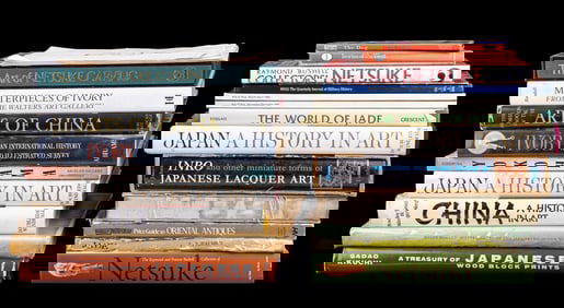23 Asian Arts Reference Books w/ Netsuke, Jade