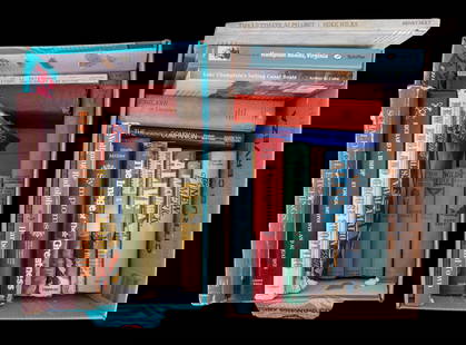 24 Book, Grey Novels, Military, Gone w/ The Wind +: 24 Book, Grey Novels, Military related, Gone with the Wind, Zane Grey Novels, two etching and tint art reference books, out Door, ship related etc. as seen in photo.