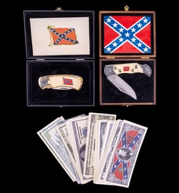 Confederate Themed Knives and Play Money
