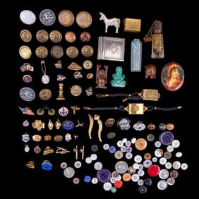 Early Miniatures, Mil. Buttons, Jewelry, Perfume
