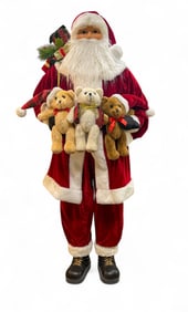 Life Size Santa Claus Figure w/ Teddy Bears