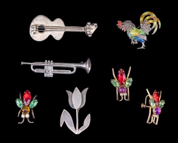 Early Sterling and Coro Brooches