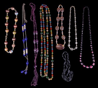 Antique Glass Flapper Necklaces
