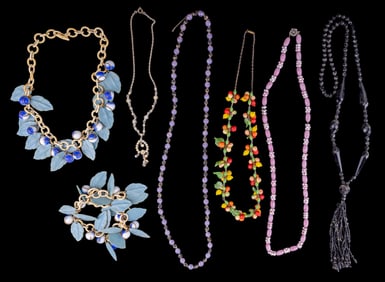 Art Deco Glass and Vintage Necklaces