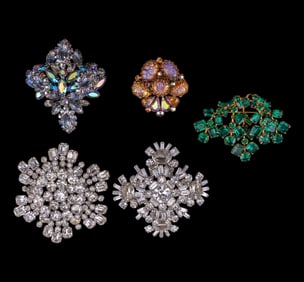 Weiss and Other Large Rhinestone Brooches